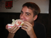 Marc eating first lobster roll